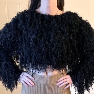 Cropped confetti sweater